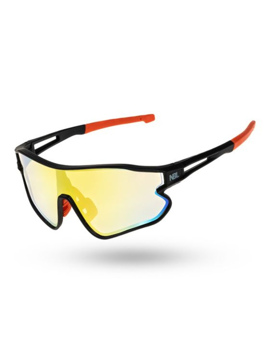 Okulary New Bad Line | Okulary Spark Orange-Black Rubber Yellow Mirror 00-591