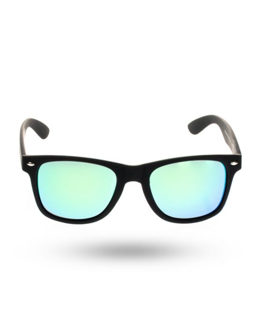 Okulary New Bad Line | Okulary Classic Polarized Black Rubber Green Mirror 00-05