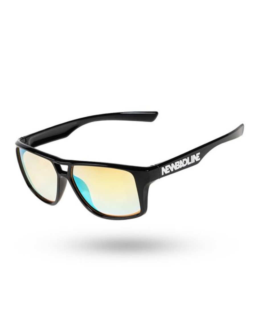 Okulary New Bad Line | Okulary Hollow Black Flash Yellow Mirror 00-614