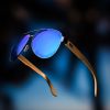 Okulary New Bad Line | Okulary Patrol Bamboo Polarized Wood Blue Mirror 00-12