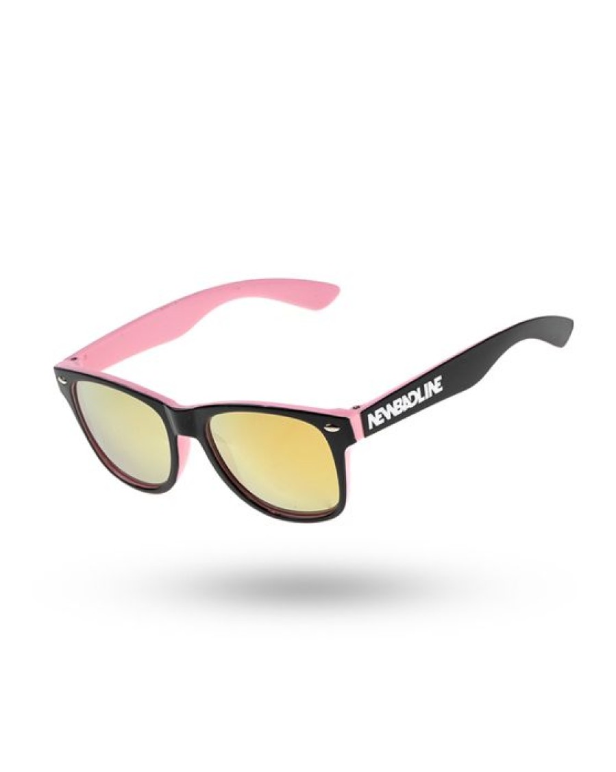 Okulary New Bad Line | Okulary Dzieciece Block Pink / Black Flash Yelow Mirror 00-542