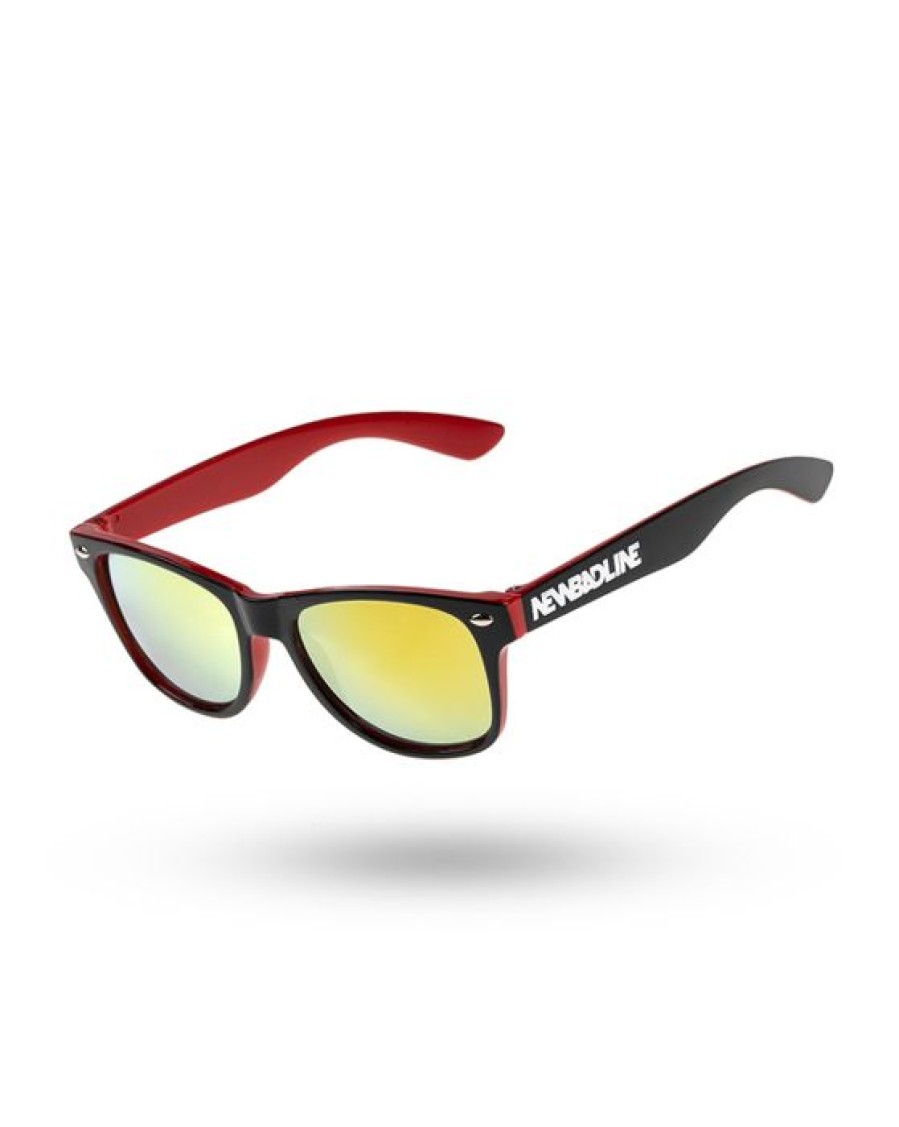 Okulary New Bad Line | Okulary Dzieciece Block Red / Black Flash Yellow Mirror 00-539