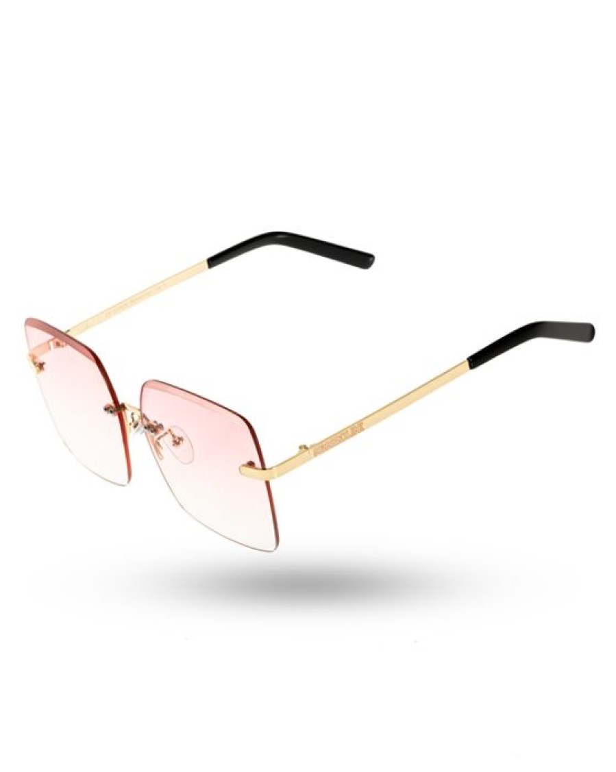 Okulary New Bad Line | Okulary Gloosy Gold Metal Pink 00-304