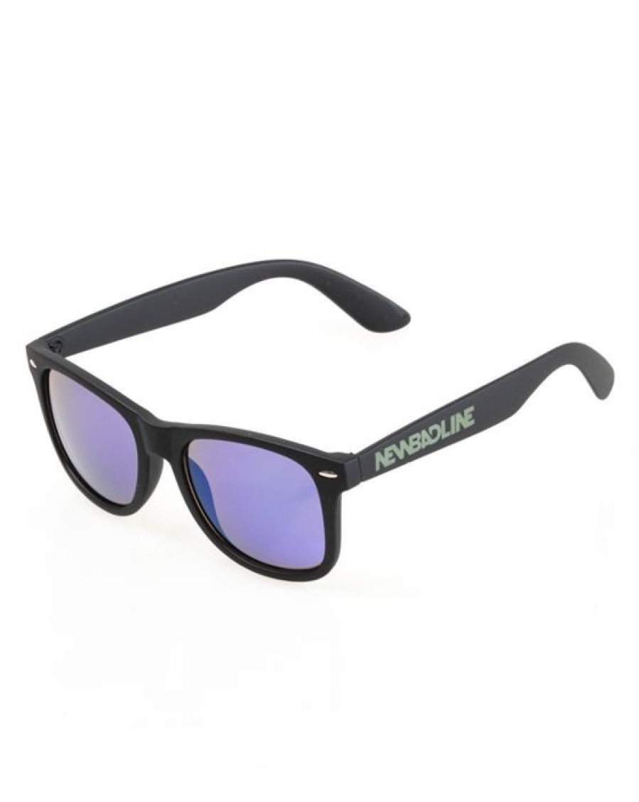 Okulary New Bad Line | Okulary Classic Black Rubber Green Mirror 20-205