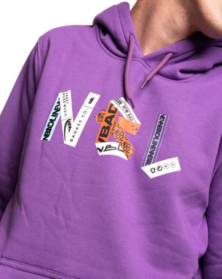 On New Bad Line Z Kapturem | Bluza Z Kapturem Stickers Violet