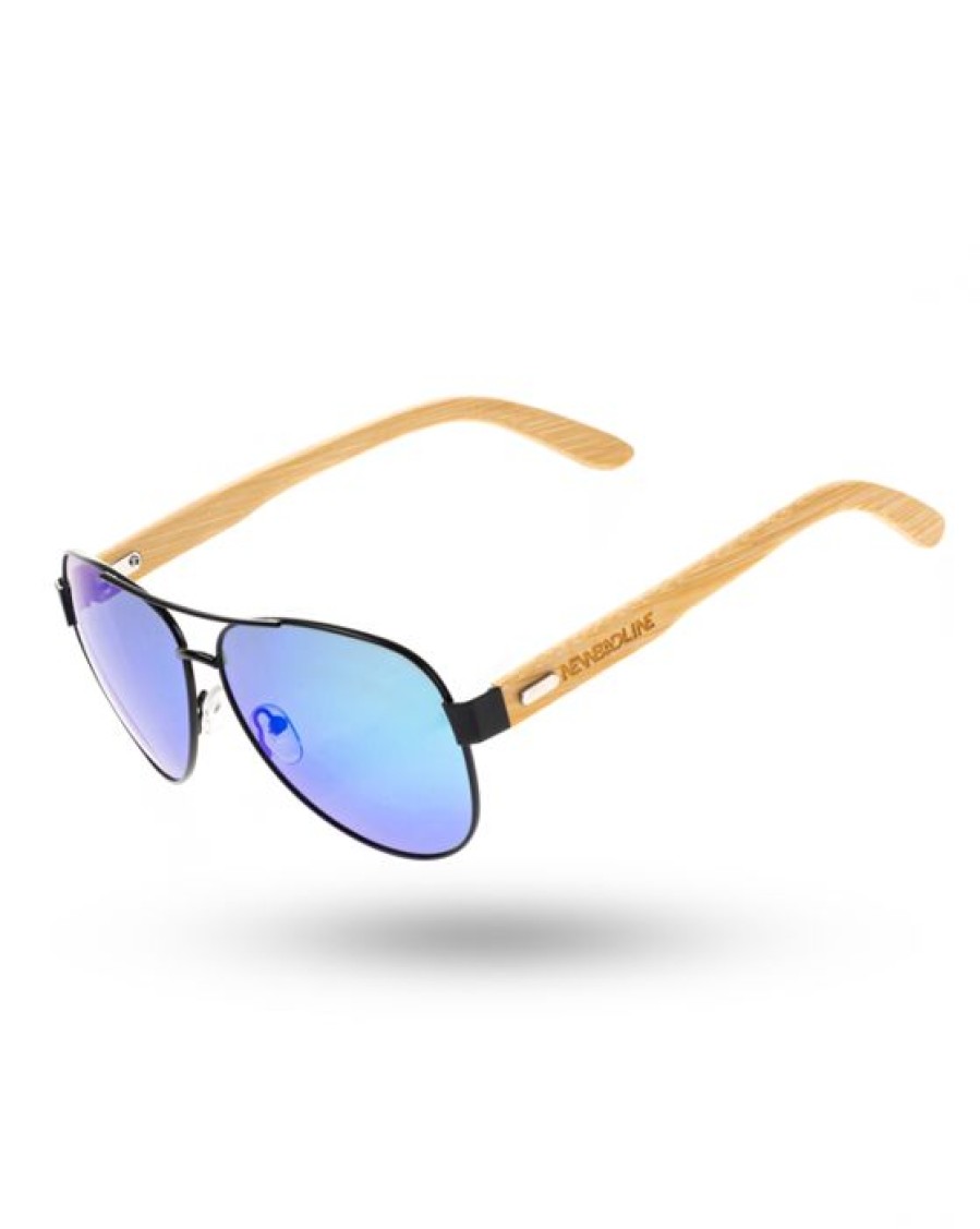 Okulary New Bad Line | Okulary Patrol Bamboo Polarized Wood Green Mirror 00-13