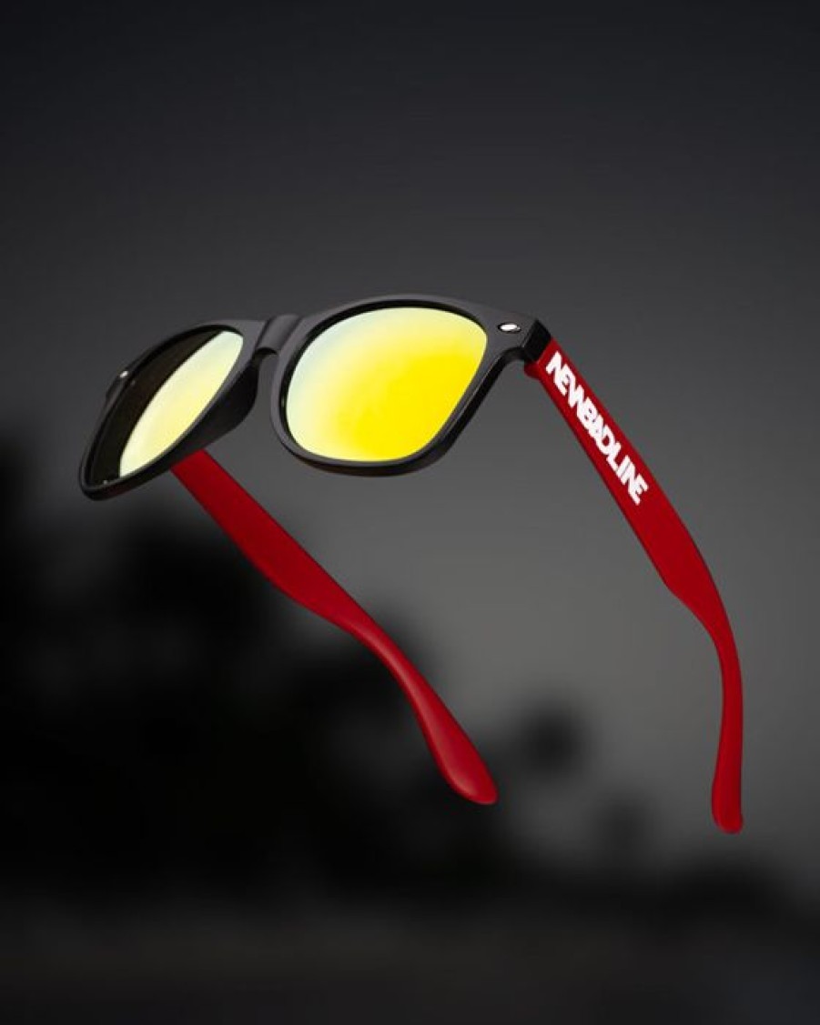 Okulary New Bad Line | Okulary Classic Half Black/Red Mat Yellow Mirror 00-639