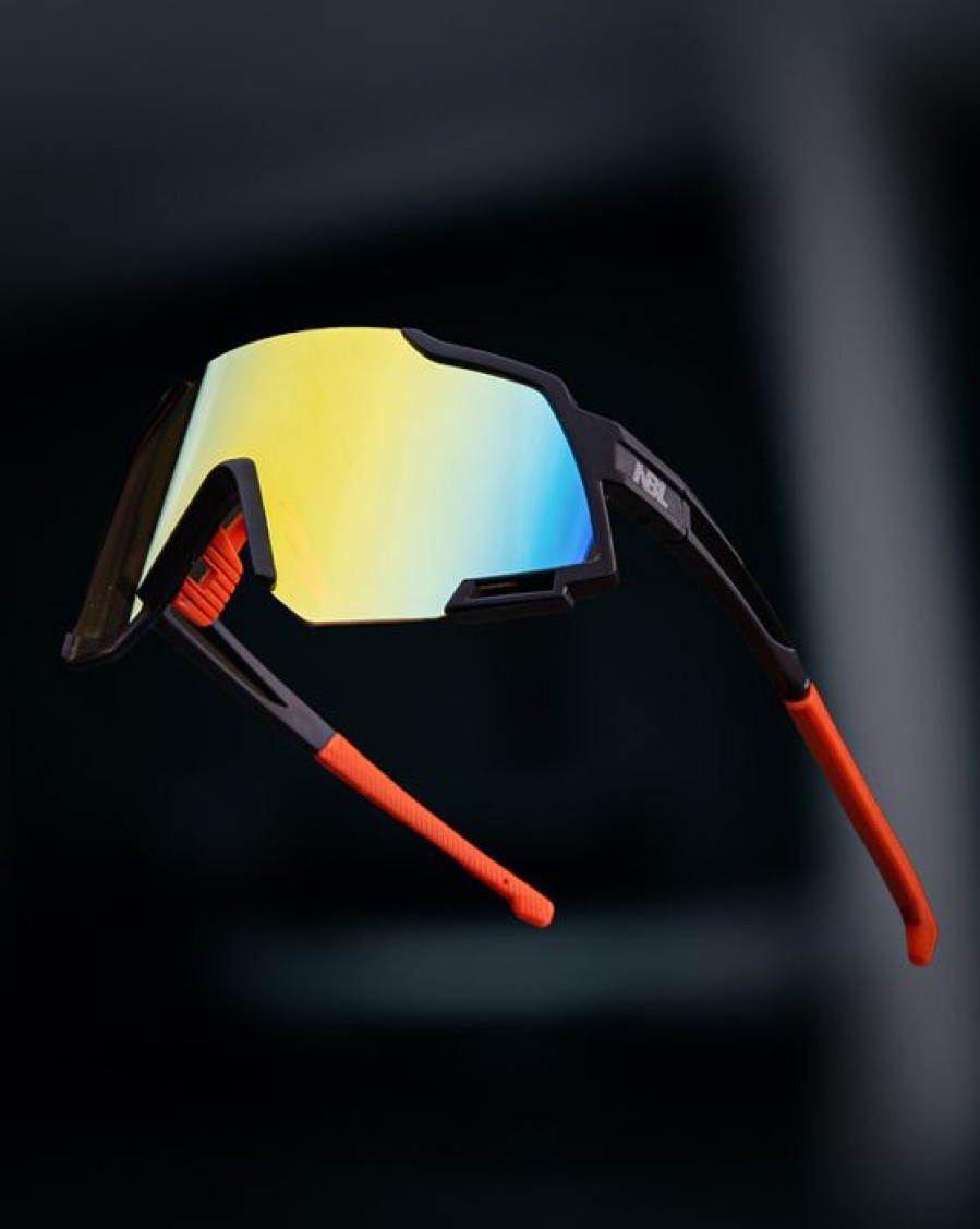 Okulary New Bad Line | Okulary Snazzy Black-Orange Rubber Yellow Mirror 00-584